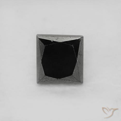 0.07ct Naturel Noire Diamant, Carré, Opaque