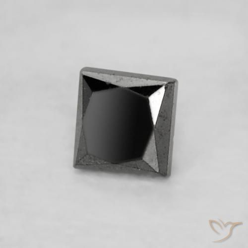 Diamant Noire naturelle Carré, 0.07 ct, Opaque