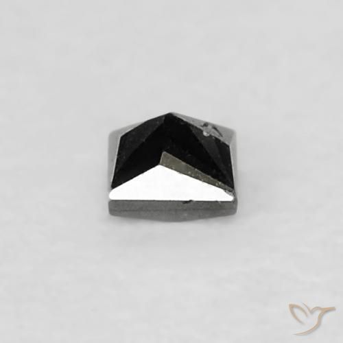 Diamant Noire naturelle Carré, 0.04 ct, Opaque
