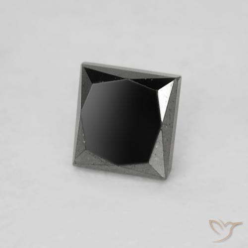 Diamant Noire naturelle Carré, 0.18 ct, Opaque