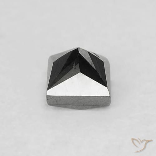 Diamant Noire naturelle Carré, 0.18 ct, Opaque