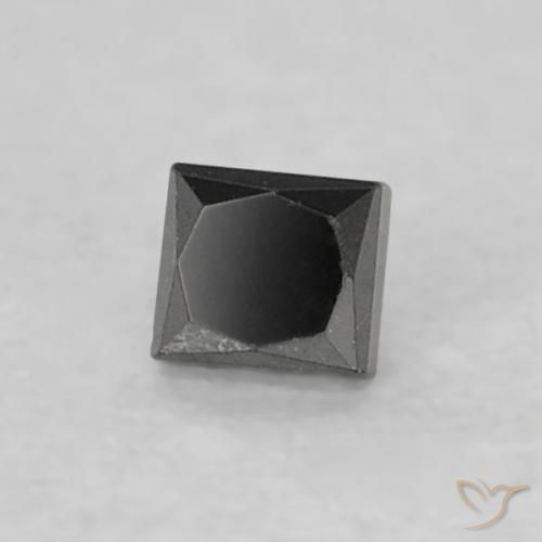 Diamant Noire naturelle Carré, 0.07 ct, Opaque