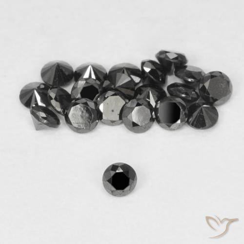 0.03ct Naturel Noire Diamant, Tour, Opaque