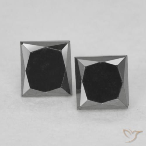 0.31ctw Naturel Noire Diamant, Carré, Opaque