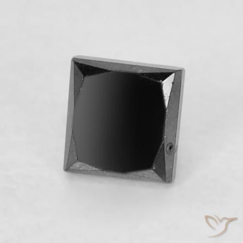 Diamant Noire naturelle Carré, 0.23 ct, Opaque