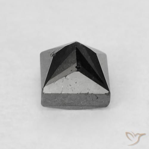 Diamant Noire naturelle Carré, 0.23 ct, Opaque
