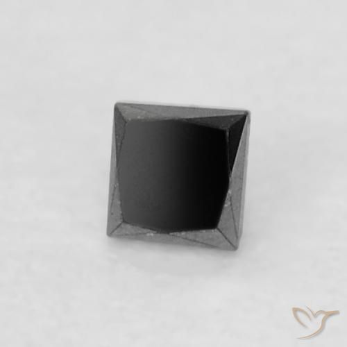 Diamant Noire naturelle Carré, 0.06 ct, Opaque