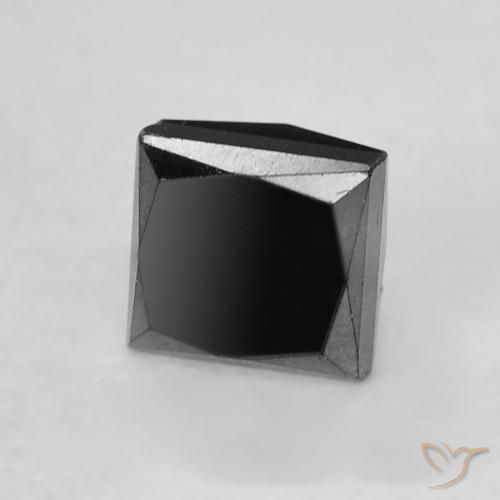 Diamant Noire naturelle Carré, 0.42 ct, Opaque