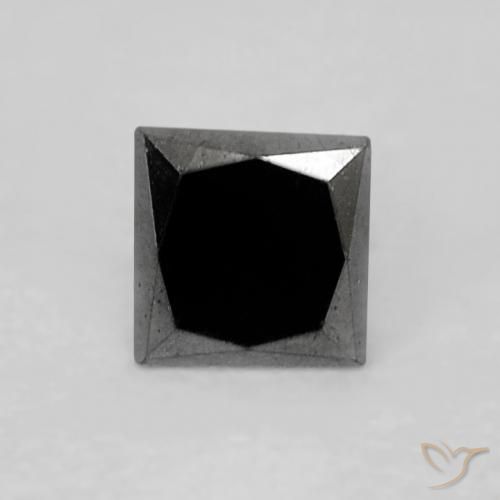 Diamant Noire naturelle Carré, 0.16 ct, Opaque