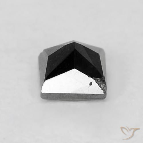 Diamant Noire naturelle Carré, 0.16 ct, Opaque