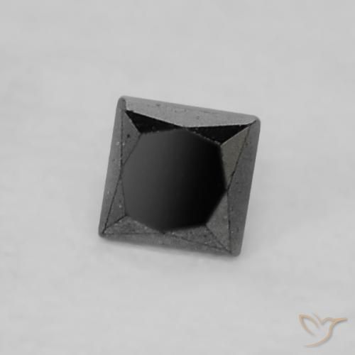 0.07ct Naturel Noire Diamant, Carré, Opaque