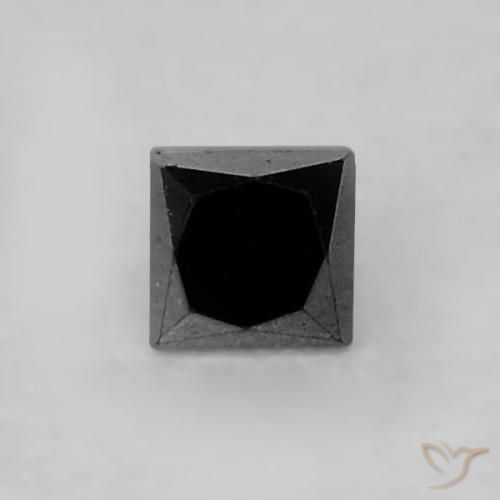 Diamant Noire naturelle Carré, 0.07 ct, Opaque