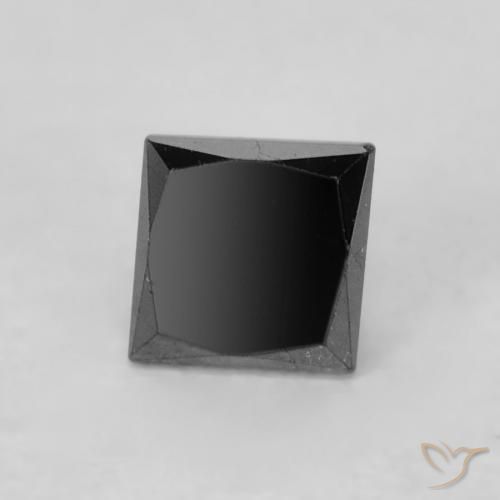 Diamant Noire naturelle Carré, 0.32 ct, Opaque