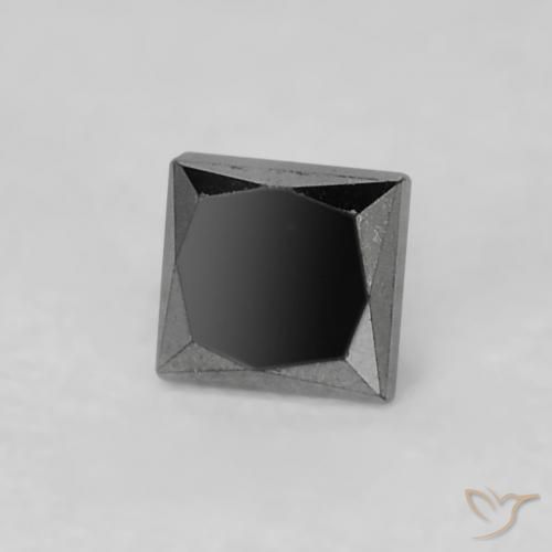 Diamant Noire naturelle Carré, 0.16 ct, Opaque