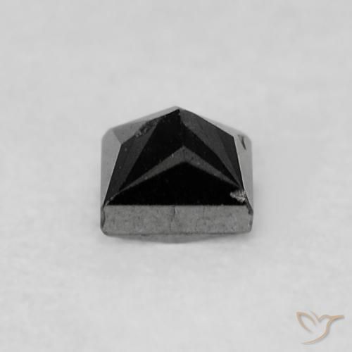 Diamant Noire naturelle Carré, 0.16 ct, Opaque