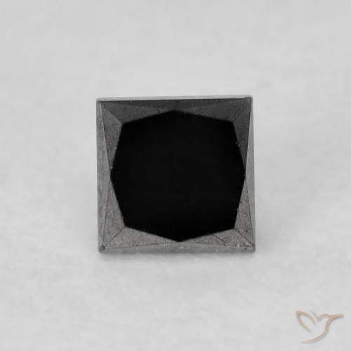 Diamant Noire naturelle Carré, 0.27 ct, Opaque