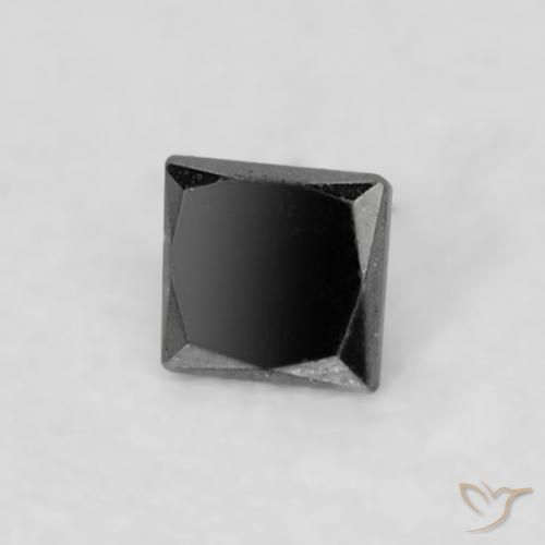 0.04ct Naturel Noire Diamant, Carré, Opaque