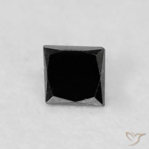 Diamant Noire naturelle Carré, 0.04 ct, Opaque