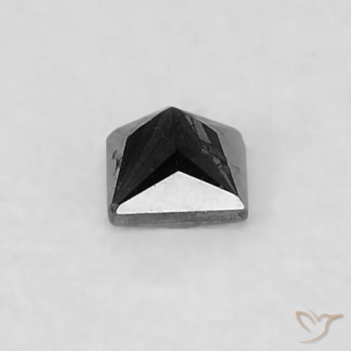 Diamant Noire naturelle Carré, 0.04 ct, Opaque