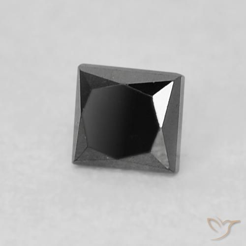 0.14ct Naturel Noire Diamant, Carré, Opaque