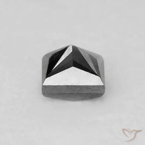 Diamant Noire naturelle Carré, 0.14 ct, Opaque