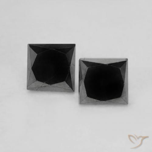 0.34ctw Naturel Noire Diamant, Carré, Opaque