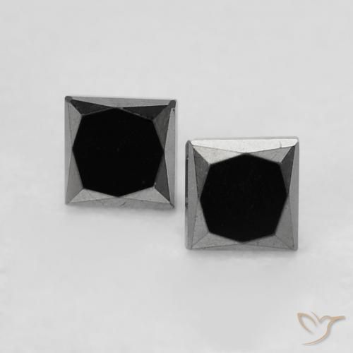0.29ctw Naturel Noire Diamant, Carré, Opaque