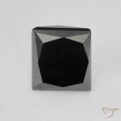 0.40ct Naturel Noire Diamant, Carré, Opaque