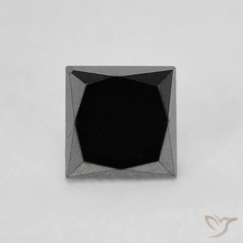 0.21ct Naturel Noire Diamant, Carré, Opaque