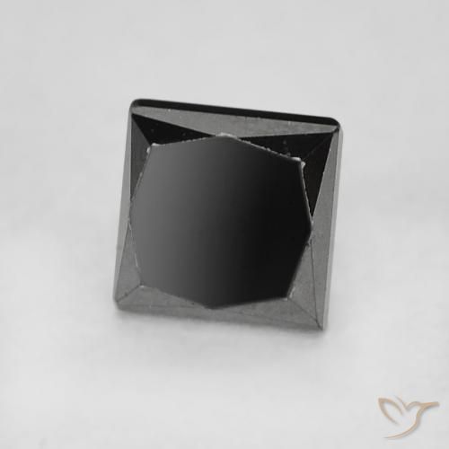 Diamant Noire naturelle Carré, 0.36 ct, Opaque