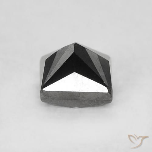 Diamant Noire naturelle Carré, 0.36 ct, Opaque