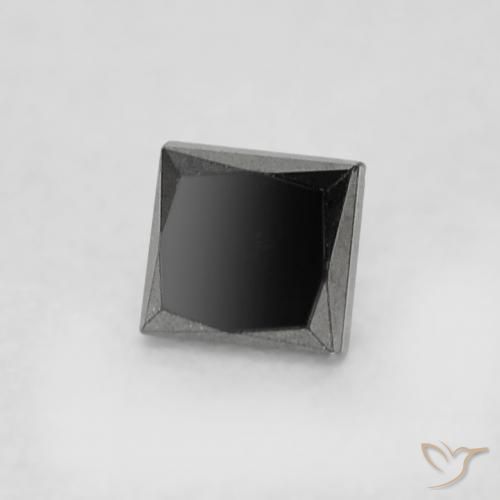 Diamant Noire naturelle Carré, 0.17 ct, Opaque