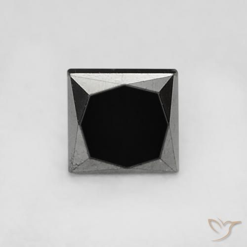 0.22ct Naturel Noire Diamant, Carré, Opaque