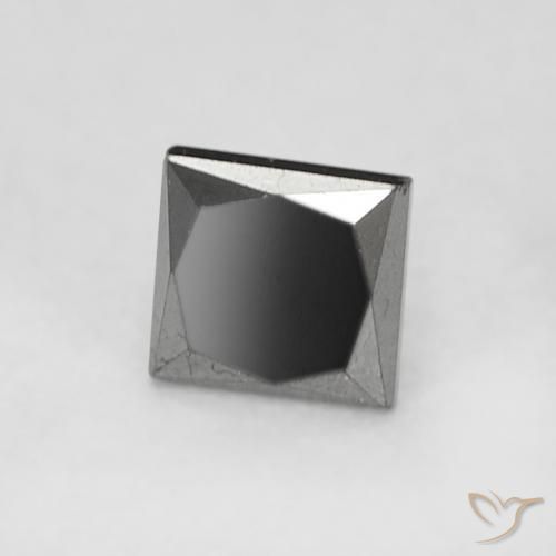Diamant Noire naturelle Carré, 0.22 ct, Opaque