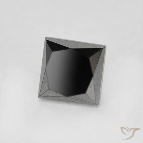 Diamant Noire naturelle Carré, 0.20 ct, Opaque