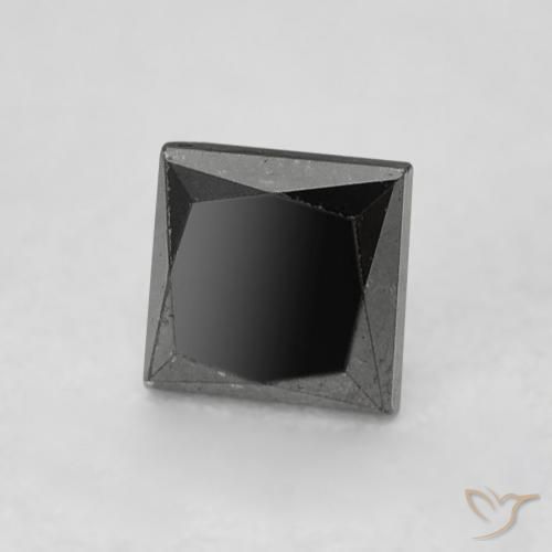 Diamant Noire naturelle Carré, 0.35 ct, Opaque