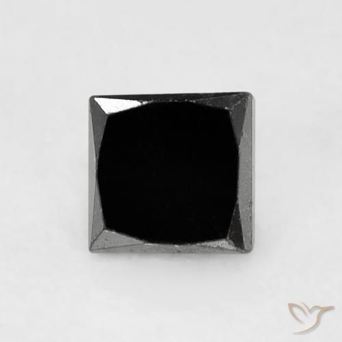 0.42ct Naturel Noire Diamant, Carré, Opaque