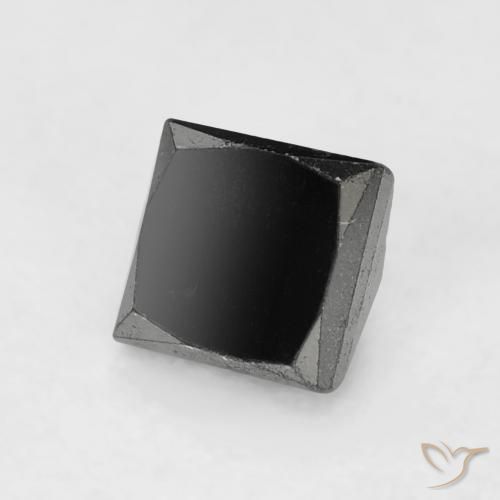 Diamant Noire naturelle Carré, 0.42 ct, Opaque