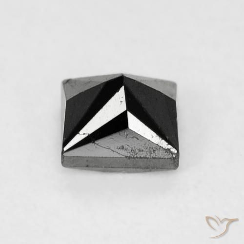 Diamant Noire naturelle Carré, 0.42 ct, Opaque