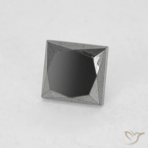 Diamant Noire naturelle Carré, 0.14 ct, Opaque