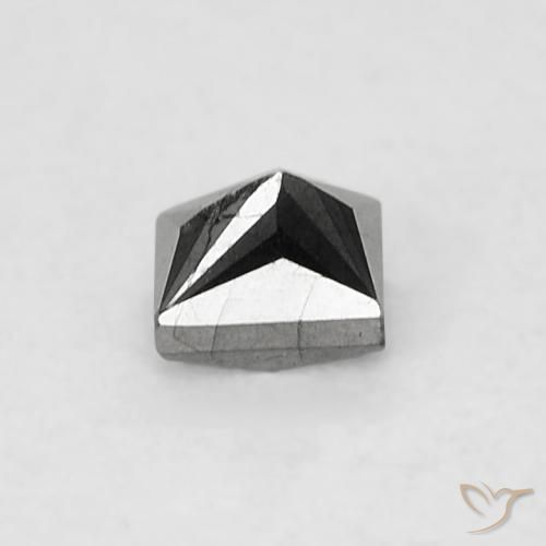 Diamant Noire naturelle Carré, 0.14 ct, Opaque