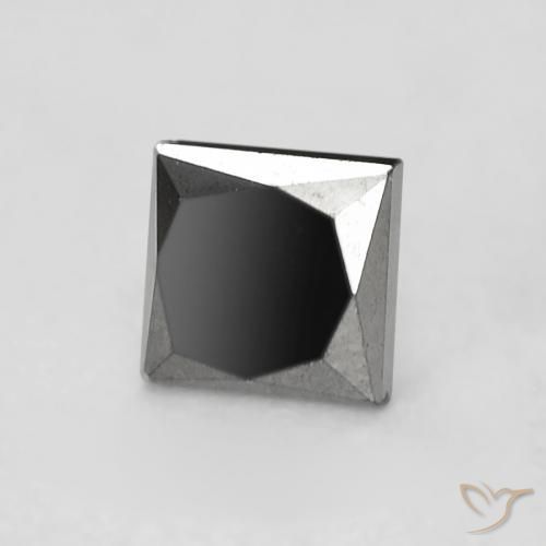 Diamant Noire naturelle Carré, 0.34 ct, Opaque
