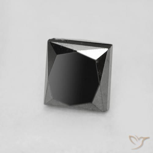 Diamant Noire naturelle Carré, 0.30 ct, Opaque