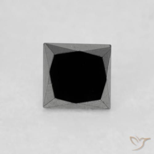 0.19ct Naturel Noire Diamant, Carré, Opaque