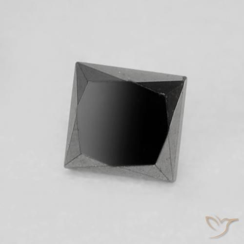 Diamant Noire naturelle Carré, 0.19 ct, Opaque