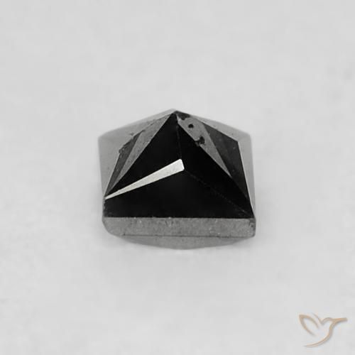 Diamant Noire naturelle Carré, 0.19 ct, Opaque