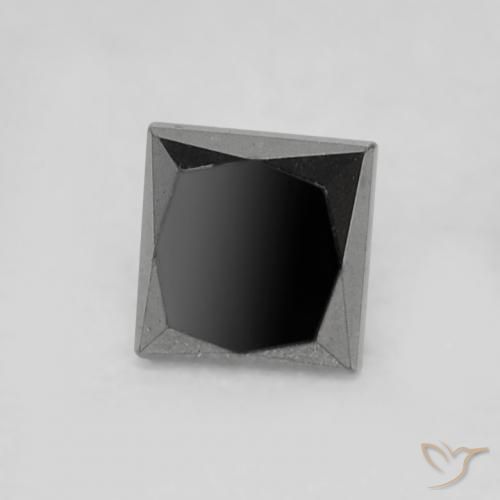 Diamant Noire naturelle Carré, 0.22 ct, Opaque