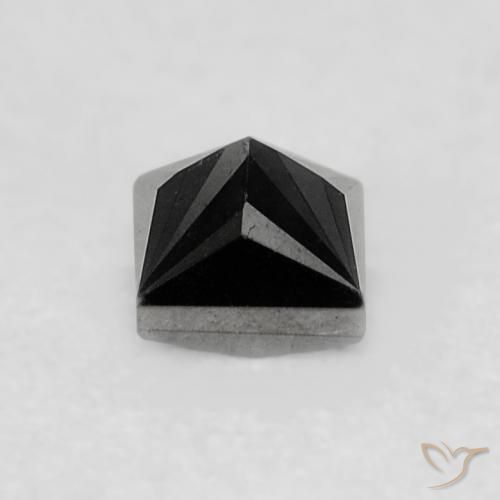 Diamant Noire naturelle Carré, 0.22 ct, Opaque