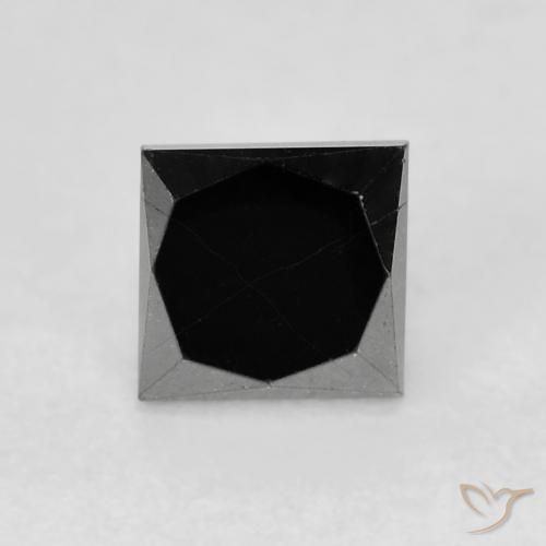 Diamant Noire naturelle Carré, 0.68 ct, Opaque