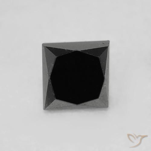 0.15ct Naturel Noire Diamant, Carré, Opaque